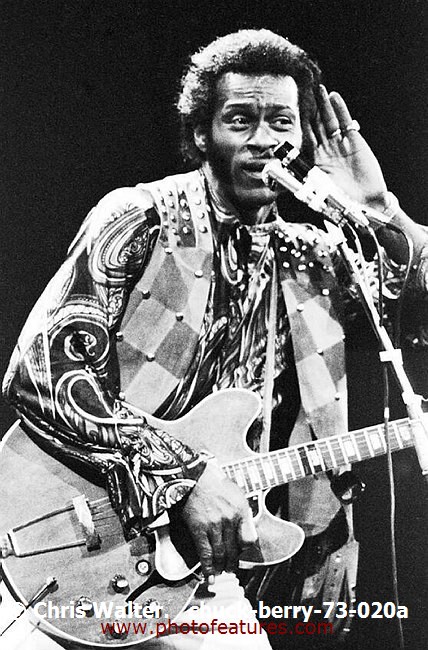Photo of Chuck Berry for media use , reference; chuck-berry-73-020a,www.photofeatures.com