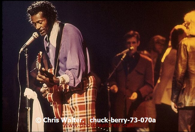 Photo of Chuck Berry for media use , reference; chuck-berry-73-070a,www.photofeatures.com