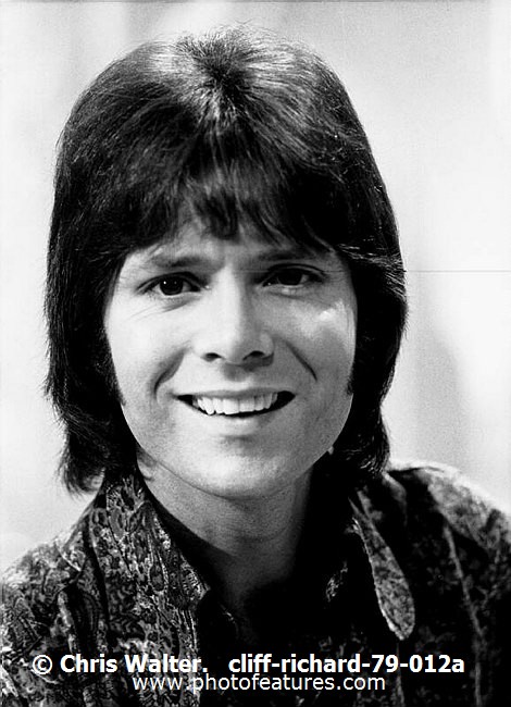 Photo of Cliff Richard for media use , reference; cliff-richard-79-012a,www.photofeatures.com