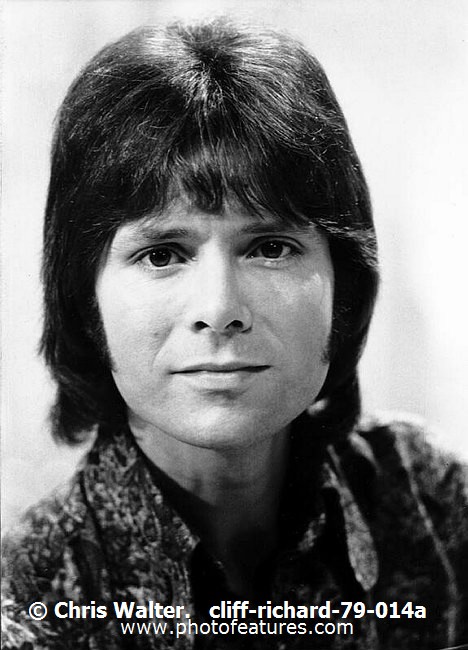 Photo of Cliff Richard for media use , reference; cliff-richard-79-014a,www.photofeatures.com