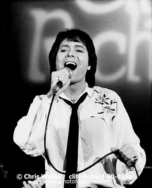 Photo of Cliff Richard for media use , reference; cliff-richard-80-015a,www.photofeatures.com