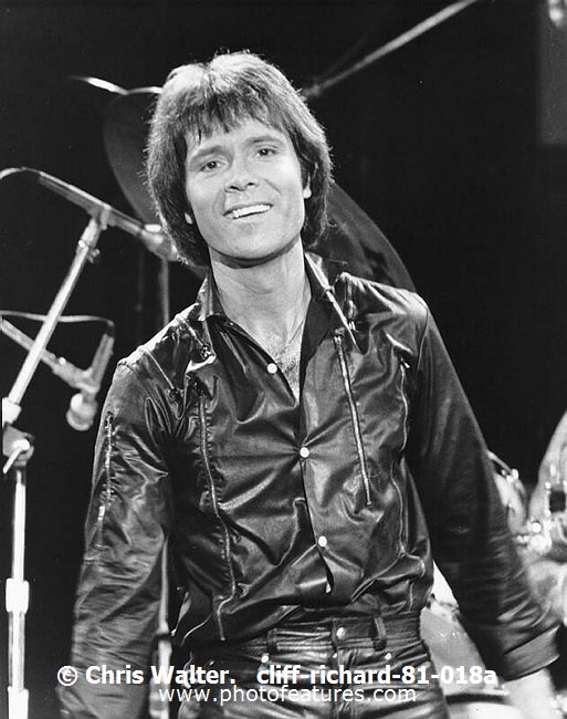 Photo of Cliff Richard for media use , reference; cliff-richard-81-018a,www.photofeatures.com
