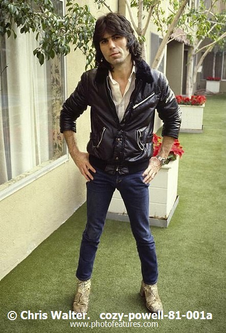 Photo of Cozy Powell for media use , reference; cozy-powell-81-001a,www.photofeatures.com