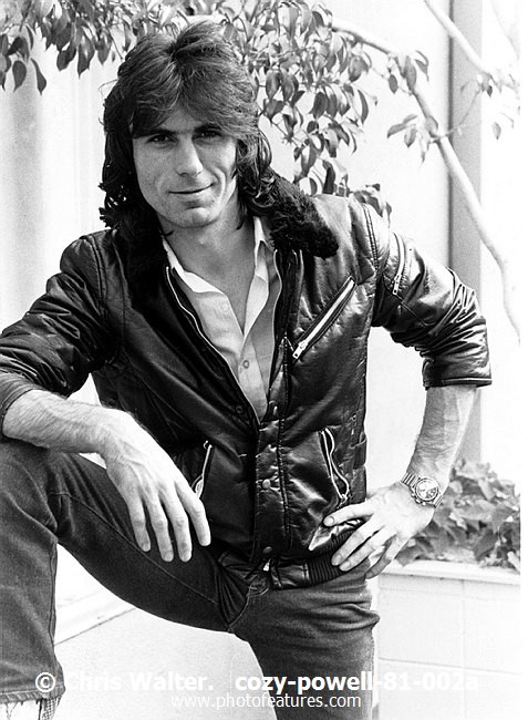 Photo of Cozy Powell for media use , reference; cozy-powell-81-002a,www.photofeatures.com