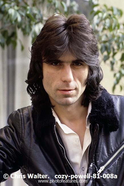 Photo of Cozy Powell for media use , reference; cozy-powell-81-008a,www.photofeatures.com