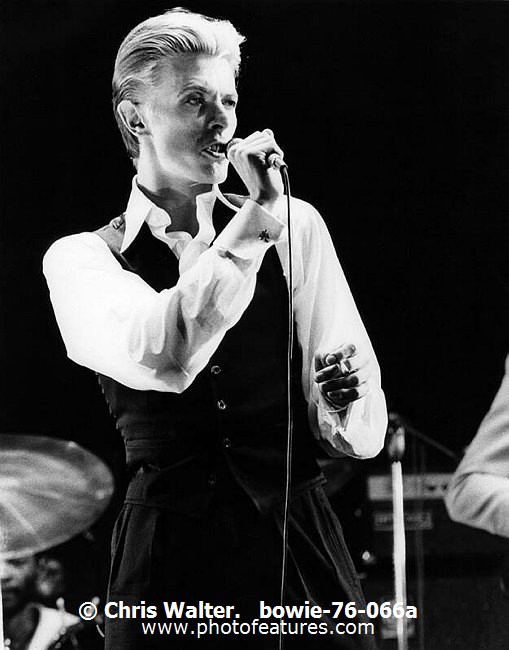 Photo of David Bowie for media use , reference; bowie-76-066a,www.photofeatures.com