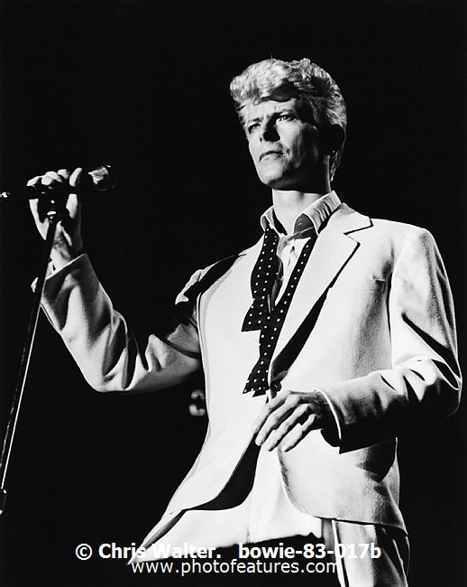 Photo of David Bowie for media use , reference; bowie-83-017b,www.photofeatures.com