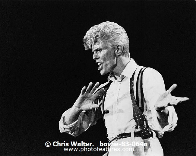 Photo of David Bowie for media use , reference; bowie-83-064a,www.photofeatures.com