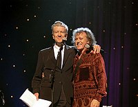 Photo of David Lynch and Donovan<br>in concert for the David Lynch Foundation for Consciousness-Based Education and the David Lynch book &quotCatching The Big Fish: Meditation, Consciousness and Creativity" at the Kodak Theatre in Hollywood, January 21st 2007.<br>Photo by Chris Walter/Photofeatures