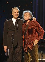 Photo of David Lynch and Donovan<br>in concert for the David Lynch Foundation for Consciousness-Based Education and the David Lynch book &quotCatching The Big Fish: Meditation, Consciousness and Creativity" at the Kodak Theatre in Hollywood, January 21st 2007.<br>Photo by Chris Walter/Photofeatures