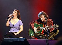 Photo of Donovan and his Daughter<br>in concert for the David Lynch Foundation for Consciousness-Based Education and the David Lynch book &quotCatching The Big Fish: Meditation, Consciousness and Creativity" at the Kodak Theatre in Hollywood, January 21st 2007.<br>Photo by Chris Walter/Photofeatures