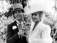 Duran Duran 1982 Andy Taylor and wife Tracey at their wedding at Chateau Marmont in Hollywood.