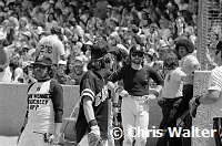 The Eagles 1978 Glenn Frey at Eagles vs Rolling Stone Mag softball game<br> Chris Walter