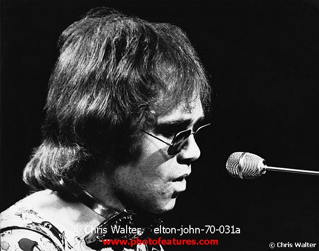Photo of Elton John for media use , reference; elton-john-70-031a,www.photofeatures.com