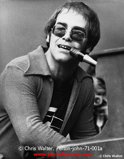 Photo of Elton John for media use , reference; elton-john-71-001a,www.photofeatures.com
