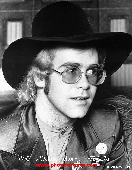 Photo of Elton John for media use , reference; elton-john-72-017a,www.photofeatures.com