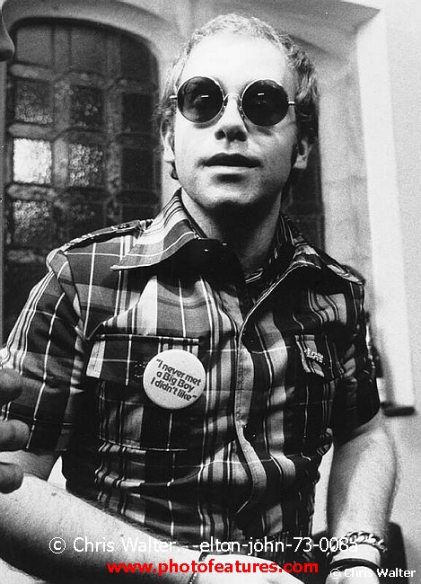 Photo of Elton John for media use , reference; elton-john-73-008a,www.photofeatures.com