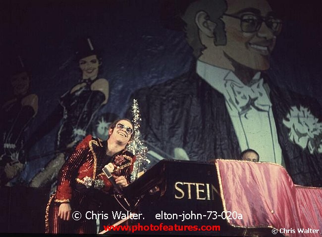 Photo of Elton John for media use , reference; elton-john-73-020a,www.photofeatures.com