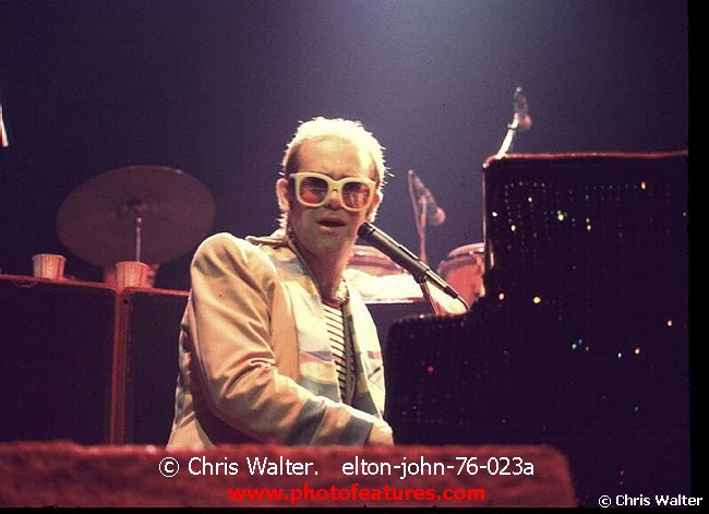 Photo of Elton John for media use , reference; elton-john-76-023a,www.photofeatures.com