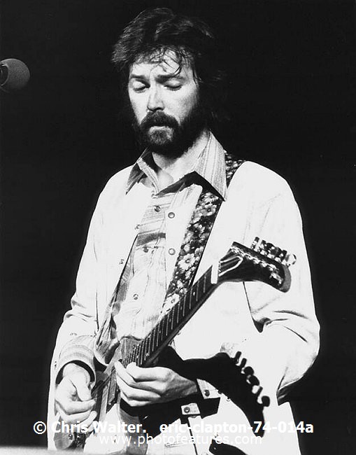 Photo of Eric Clapton for media use , reference; eric-clapton-74-014a,www.photofeatures.com