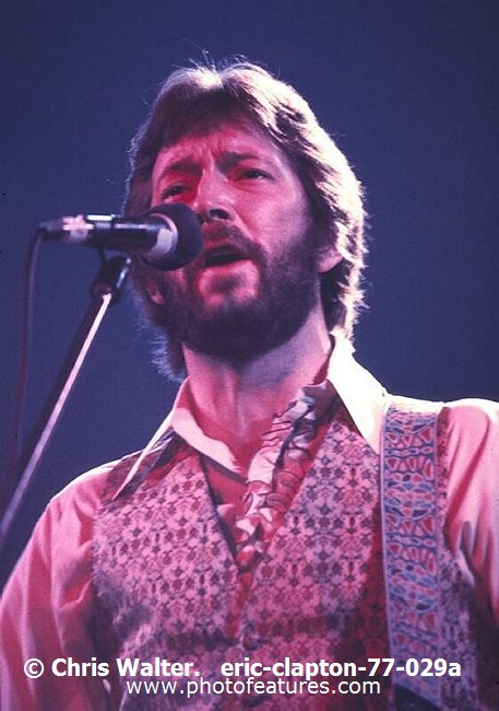 Photo of Eric Clapton for media use , reference; eric-clapton-77-029a,www.photofeatures.com
