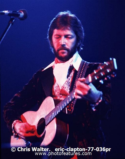 Photo of Eric Clapton for media use , reference; eric-clapton-77-036pr,www.photofeatures.com