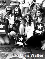 Fleetwood Mac 1979 Christine McVie, John McVie, Mick Fleetwood, Stevie Nicks and Lindsey Buckingham receive star on Hollywood Walk Of Fame.