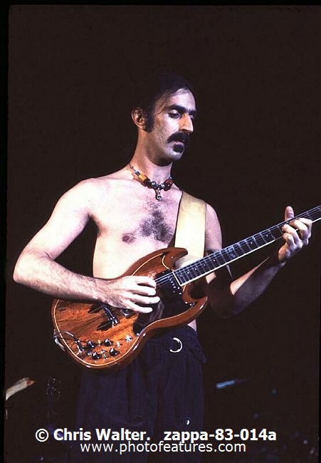 Photo of Frank Zappa for media use , reference; zappa-83-014a,www.photofeatures.com