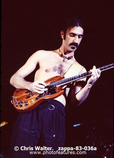 Photo of Frank Zappa for media use , reference; zappa-83-036a,www.photofeatures.com