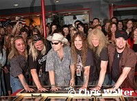 Iron Maiden inducted into Hollywood Rockwalk at Guitar Center on Sunset Blvd in Hollywood, August 19th 2005. l-r Dave Murray,Nicko McBrain, Bruce Dickinson, Steve Harris, Janick Gers and Adrian Smith. Photo by Chris Walter/Photofeatures.