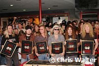 Iron Maiden inducted into Hollywood Rockwalk at Guitar Center on Sunset Blvd in Hollywood, August 19th 2005. L-R Nicko McBrain, Adrian Smith, Dave Murray, Bruce Dickinson, Steve Harris and Janick Gers. Photo by Chris Walter/Photofeatures.