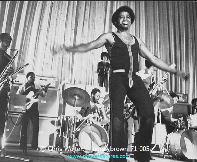 Photo of James Brown for media use , reference; james-brown-71-005a,www.photofeatures.com