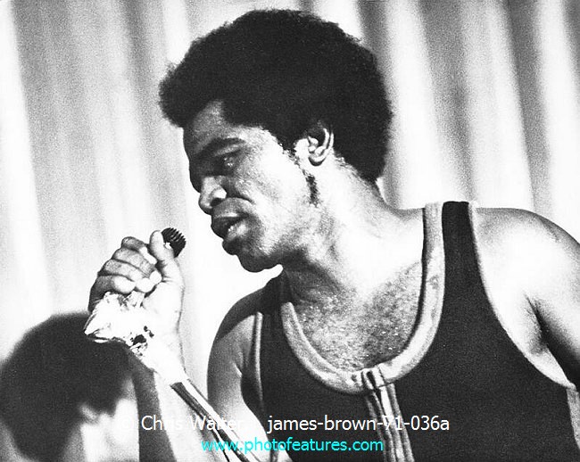 Photo of James Brown for media use , reference; james-brown-71-036a,www.photofeatures.com