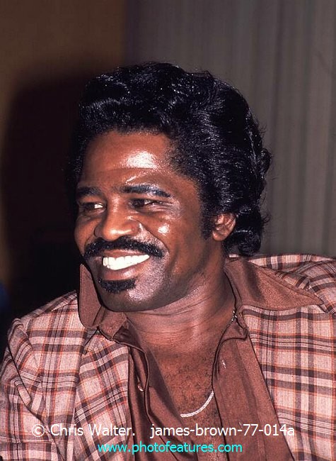 Photo of James Brown for media use , reference; james-brown-77-014a,www.photofeatures.com