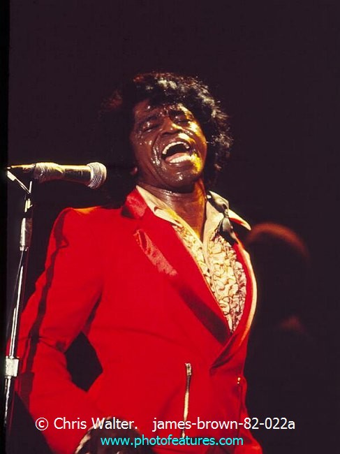 Photo of James Brown for media use , reference; james-brown-82-022a,www.photofeatures.com