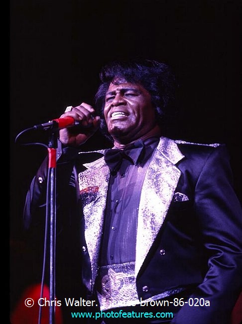 Photo of James Brown for media use , reference; james-brown-86-020a,www.photofeatures.com