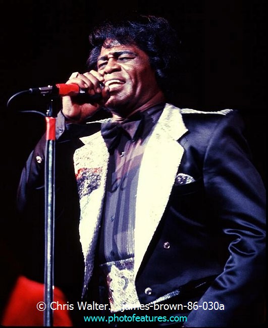 Photo of James Brown for media use , reference; james-brown-86-030a,www.photofeatures.com