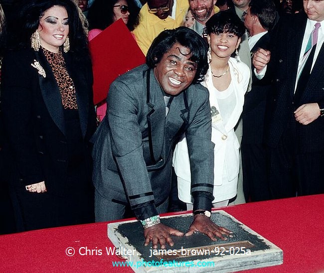 Photo of James Brown for media use , reference; james-brown-92-025a,www.photofeatures.com