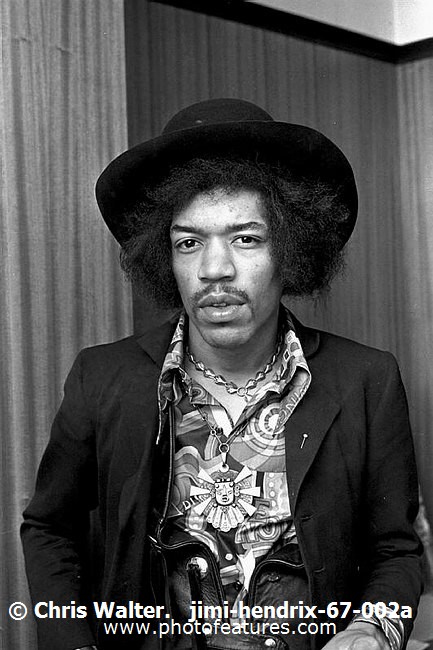 Photo of Jimi Hendrix for media use , reference; jimi-hendrix-67-002a,www.photofeatures.com