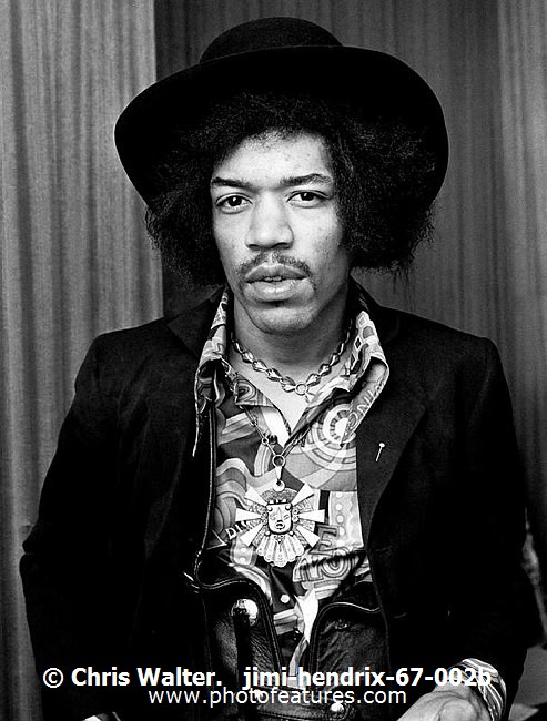 Photo of Jimi Hendrix for media use , reference; jimi-hendrix-67-002b,www.photofeatures.com