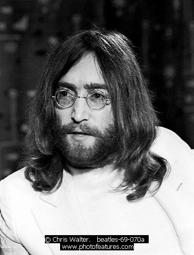 Photo of John Lennon by Chris Walter , reference; beatles-69-070a,www.photofeatures.com