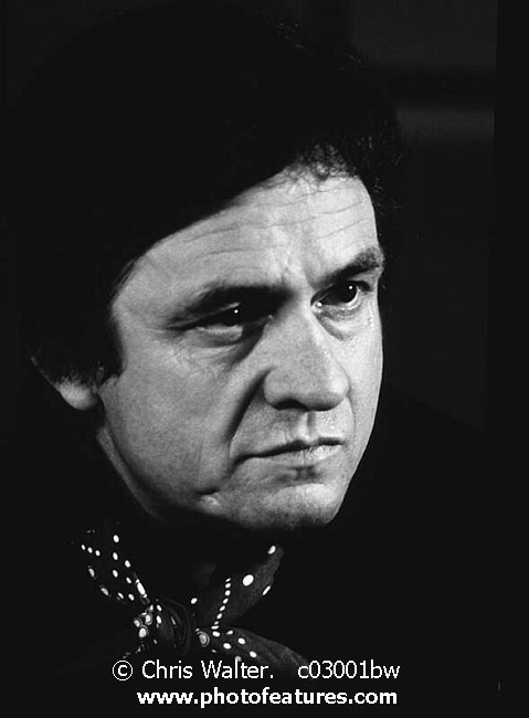 Johnny Cash c03001bw photography by © Chris Walter Photo of Johnny Cash for media use , reference; c03001bw,www.photofeatures.com