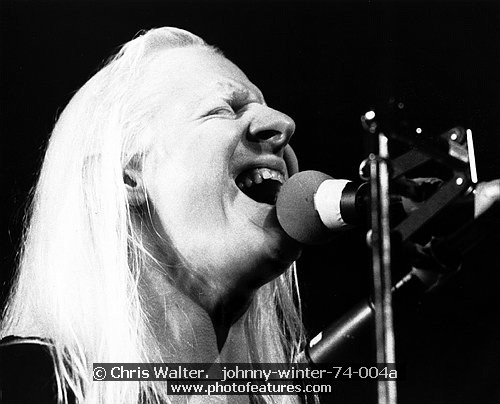Photo of Johnny Winter for media use , reference; johnny-winter-74-004a,www.photofeatures.com