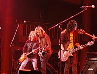 Photo of Jack Blades, Tommy Shaw and Gilby Clarke<br>at Don Felder and friends Rock Cerritos for Katrina