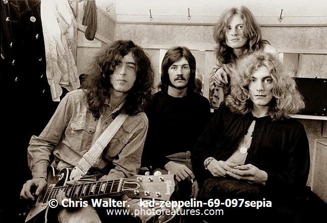 Photo of Led Zeppelin for media use , reference; led-zeppelin-69-097sepia,www.photofeatures.com