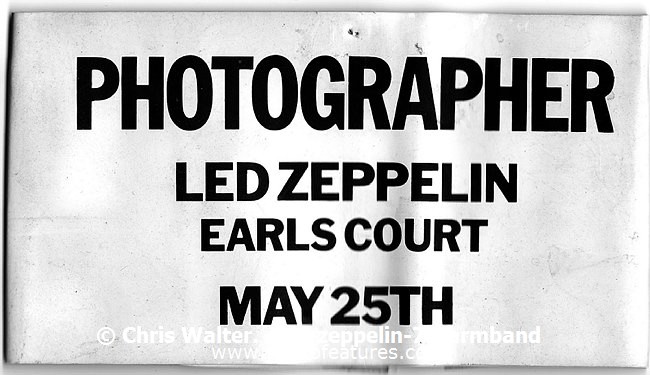 Photo of Led Zeppelin for media use , reference; led-zeppelin-75-armband,www.photofeatures.com