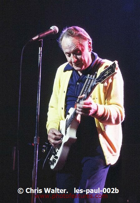 Photo of Les Paul for media use , reference; les-paul-002b,www.photofeatures.com