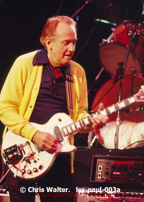 Photo of Les Paul for media use , reference; les-paul-003a,www.photofeatures.com