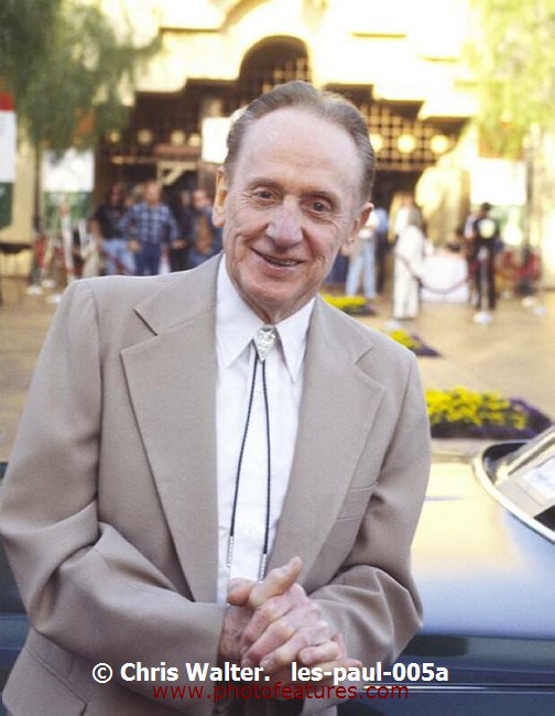 Photo of Les Paul for media use , reference; les-paul-005a,www.photofeatures.com