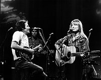 Photo of Sissy Spacek and Levon Helm 1980 on Midnight Special doing Coal Miners Daughter